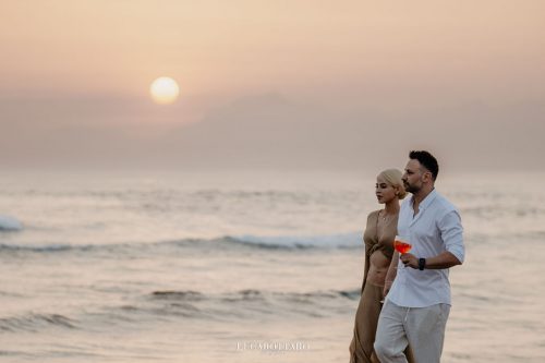 White Dress beach party at Savoy Beach Club Paestum for a destination wedding.